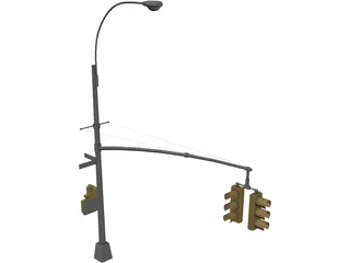 NYC Street Traffic Light 3D Model preview