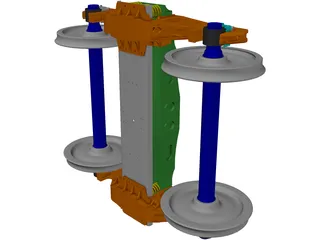 Wagon Chassis Bogie 3D Model preview