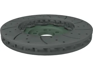 AMG Brake Rotor and Hub 3D Model preview