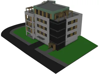 Apartment House 3D Model preview