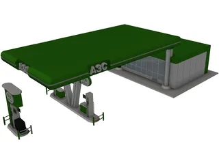 Gas Station 3D Model preview