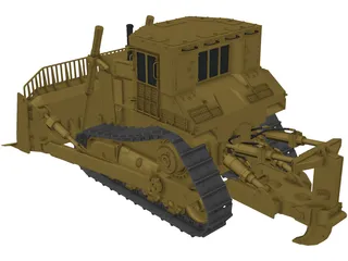 Caterpillar Bulldozer 3D Model preview