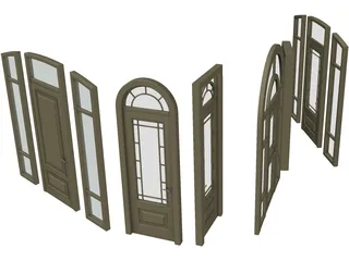 Wood Doors Collection 3D Model preview