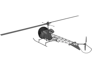 Bell 47 3D Model preview