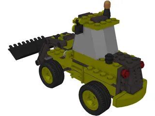 Lego Excavator 3D Model preview