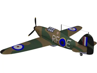 Hawker Hurricane Mk. I 3D Model preview