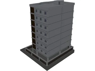 Apartment Building 3D Model preview