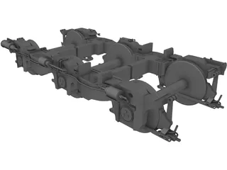 Locomotive Bogie 3 Axle 3D Model preview