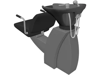 Barber Chair 3D Model preview