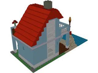 Strandhaus Lego 3D Model preview