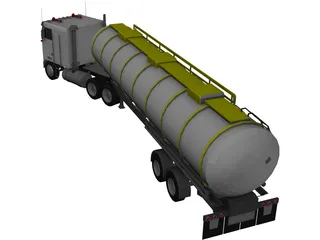 Kenworth K100 Tanker 5-axle 3D Model preview
