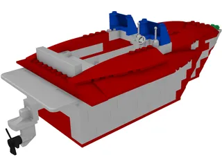 Lego Yacht 3D Model preview