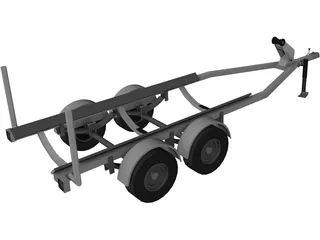 Boat Trailer 3D Model preview