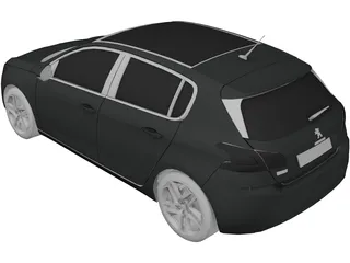 Peugeot 308 (2014) 3D Model preview