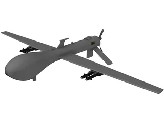 MQ-1 Predator UAV 3D Model preview