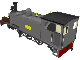 Narrow Gauge Steam Locomotive 3D Model preview