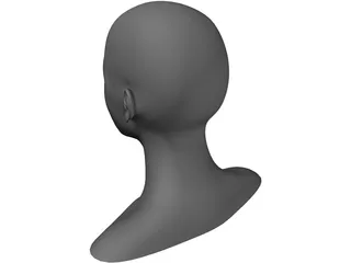 Girl Head Human 3D Model preview