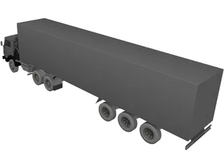 Kamaz with Trailer 3D Model preview