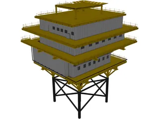 Oil Platform 3D Model preview