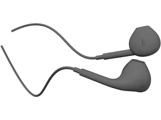 Apple iPhone 5 Earbuds 3D Model preview