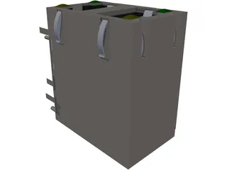 RJ45 Double Connector 3D Model preview