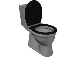 Ceramic Toilet 3D Model preview