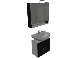 Sink with Mirror 3D Model preview