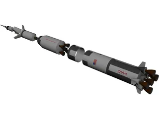Apollo Saturn V Rocket 3D Model preview