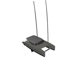 Sailing Catamaran 3D Model preview