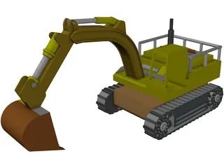 Excavator 3D Model preview