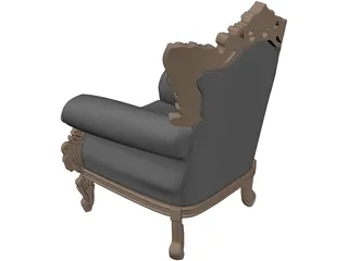 Neo Classical Armchair 3D Model preview