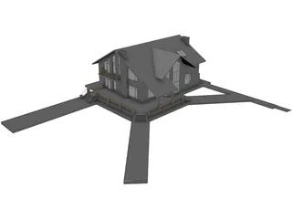 Living House 3D Model preview