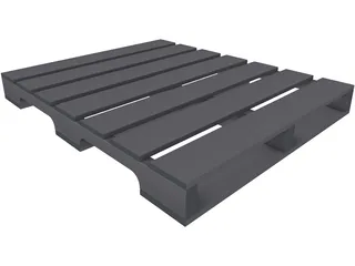 Wooden Pallet 40W x 48D 3D Model preview