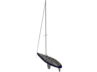Sail Yacht 3D Model preview