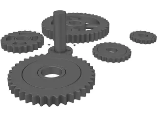 Gear Wheels 3D Model preview