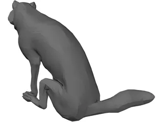 Wolf Sitting 3D Model preview