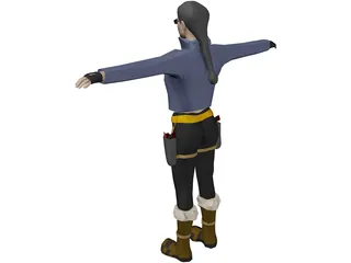 Woman [+Gun] 3D Model preview