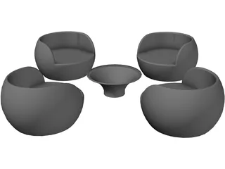 Knoll Living 3D Model preview