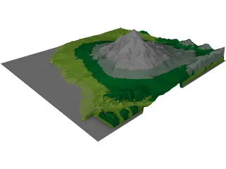 Volcano Etna Italy 3D Model preview