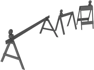 Construction Sawhorses 3D Model preview