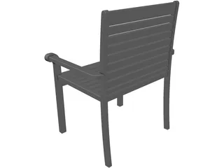 Chair Garden Teak 3D Model preview