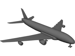 Boeing 744 Qantas 3D Model preview