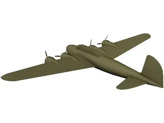 Boeing B-17D Flying Fortress 3D Model preview