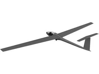 Sailplane Glider 3D Model preview