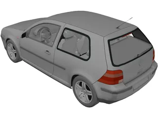 Volkswagen Golf IV (3 doors) 3D Model preview