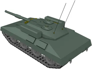 Tank Missile Armed 3D Model preview