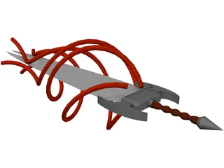 Flaming Sword 3D Model preview