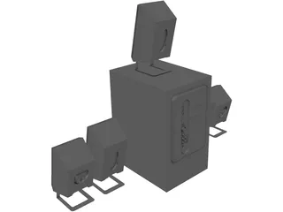 Creative Inspire T5400 Speakers 3D Model preview