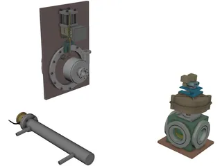 Cryo Pump Heater and Valve 3D Model preview
