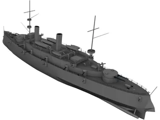Olympia Armored Cruiser 3D Model preview